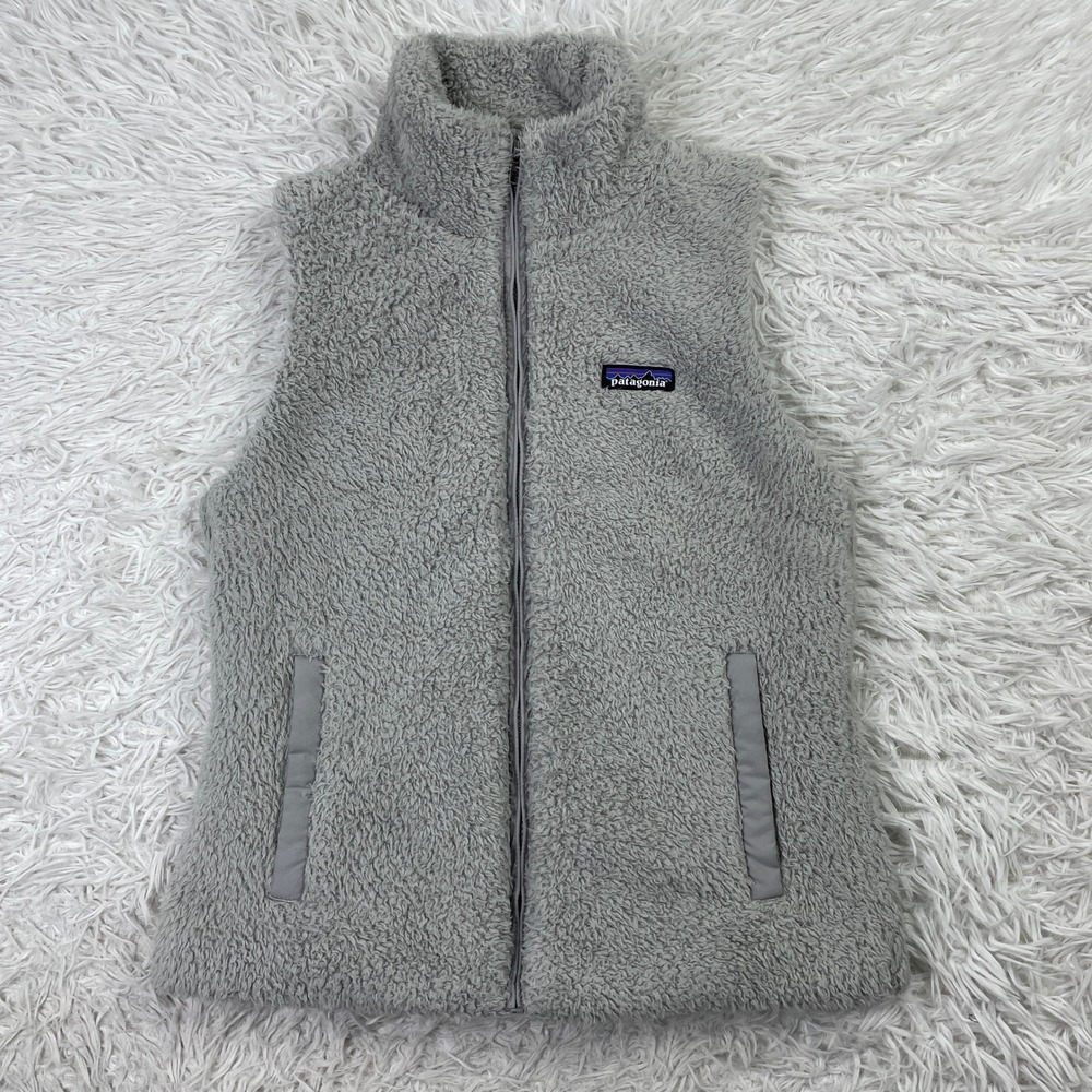 Patagonia Vest Womens Small Gray Los Gatos High Pile Sherpa Fleece Pockets S